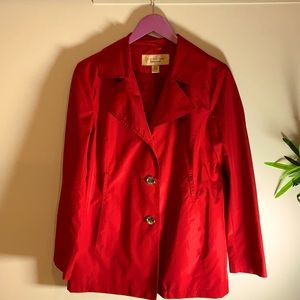 Covington women's red lightweight trench coat. Size medium.